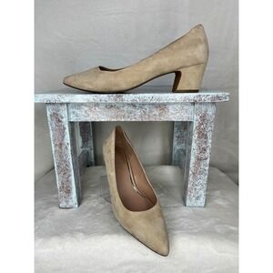 Linea Paolo BELLINI Low Block Heel Pumps Blush Suede Pointed Toe Size‎ 9M